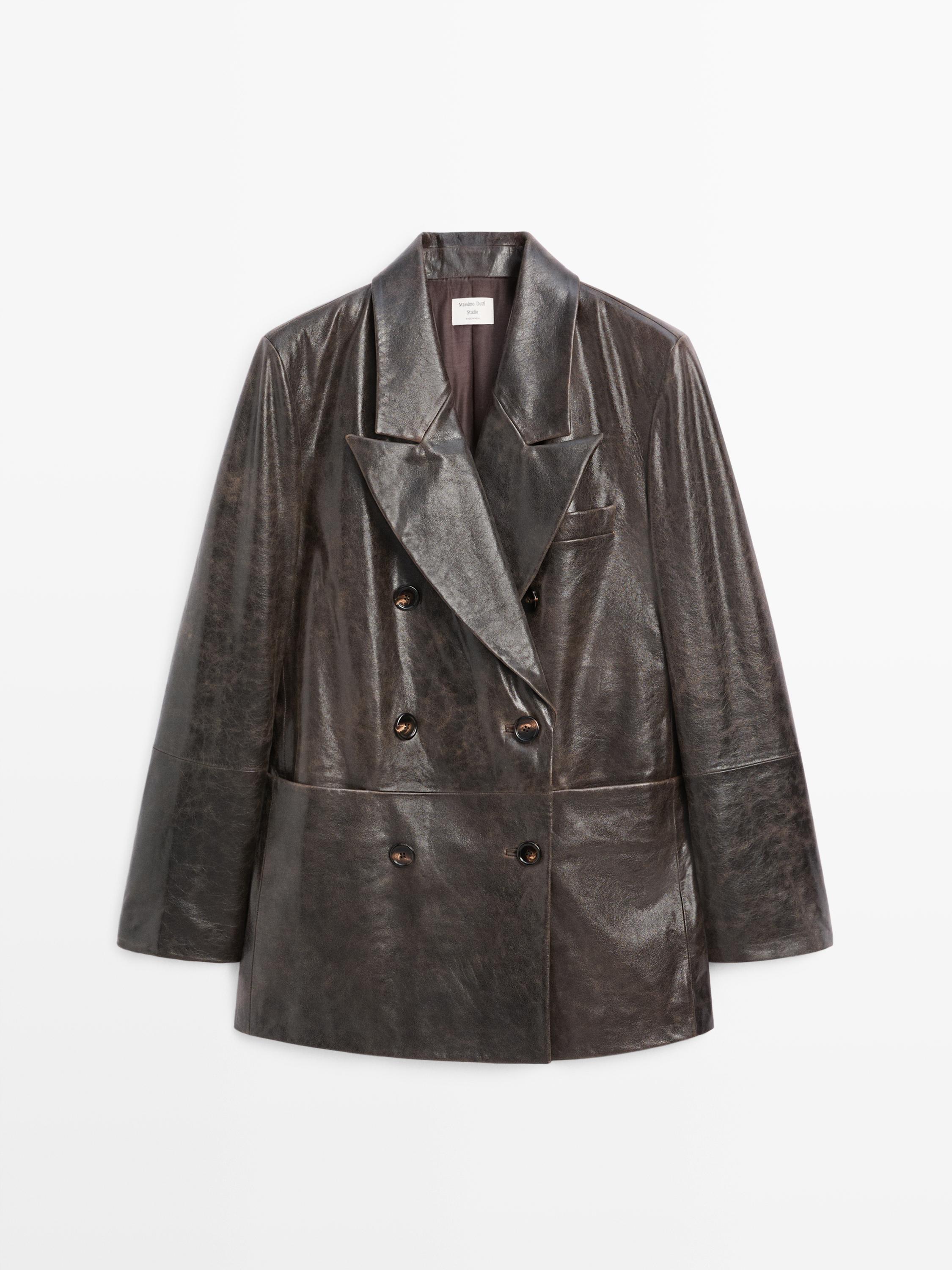 Veste boutonnée 100% cuir nappa - STUDIO